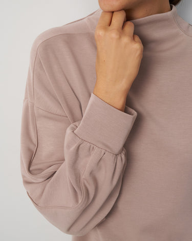Mockneck Modal Top & Wide Leg Pant