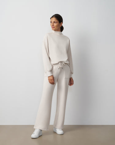 Mockneck Modal Top & Wide Leg Pant