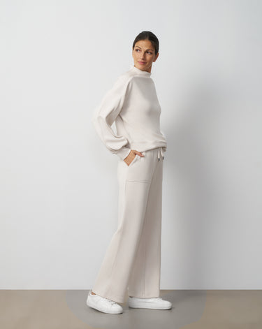 Mockneck Modal Top & Wide Leg Pant