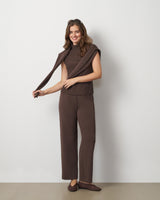 3-Piece Rib Mock Neck Top and Pant Set