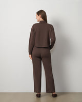 3-Piece Rib Mock Neck Top and Pant Set