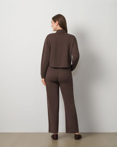 3-Piece Rib Mock Neck Top and Pant Set
