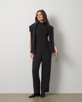 3-Piece Rib Mock Neck Top and Pant Set