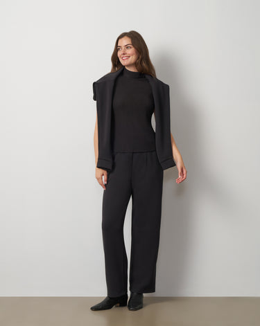 3-Piece Rib Mock Neck Top and Pant Set