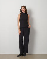3-Piece Rib Mock Neck Top and Pant Set