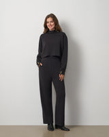 3-Piece Rib Mock Neck Top and Pant Set