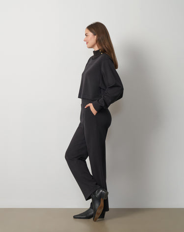 3-Piece Rib Mock Neck Top and Pant Set