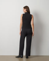 3-Piece Rib Mock Neck Top and Pant Set