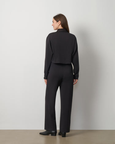 3-Piece Rib Mock Neck Top and Pant Set
