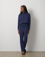 3-Piece Rib Mock Neck Top and Pant Set