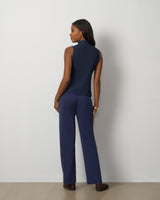 3-Piece Rib Mock Neck Top and Pant Set