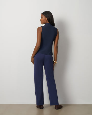 3-Piece Rib Mock Neck Top and Pant Set
