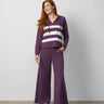 Stripe Hoodie & Wide Leg Pant Set