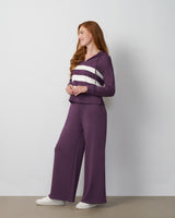 Stripe Hoodie & Wide Leg Pant Set
