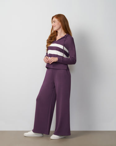 Stripe Hoodie & Wide Leg Pant Set