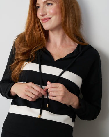 Stripe Hoodie & Wide Leg Pant Set