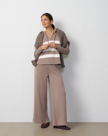 Stripe Hoodie & Wide Leg Pant Set