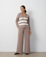 Stripe Hoodie & Wide Leg Pant Set