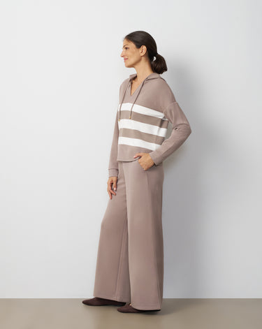 Stripe Hoodie & Wide Leg Pant Set