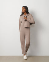 V-Neck Rib Trim Top & Pant Set