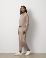 V-Neck Rib Trim Top & Pant Set