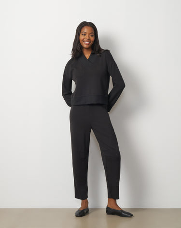 V-Neck Rib Trim Top & Pant Set