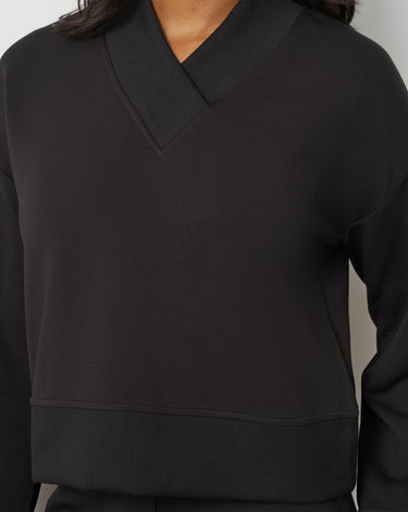 V-Neck Rib Trim Top & Pant Set