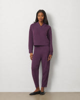 V-Neck Rib Trim Top & Pant Set