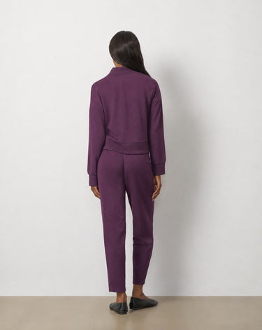 V-Neck Rib Trim Top & Pant Set