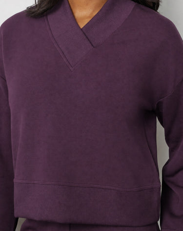 V-Neck Rib Trim Top & Pant Set