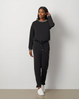 Drawstring Hem Pullover & Straight Leg Pant Set