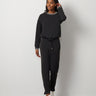 Drawstring Hem Pullover & Straight Leg Pant Set