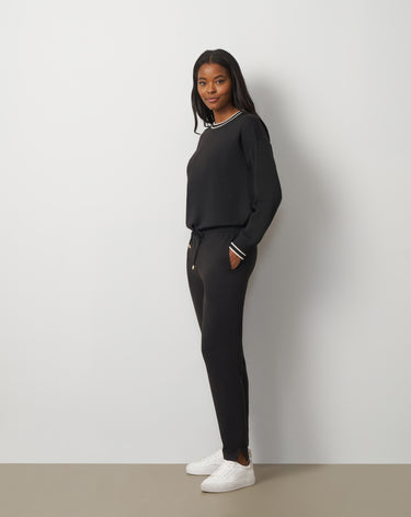 Drawstring Hem Pullover & Straight Leg Pant Set