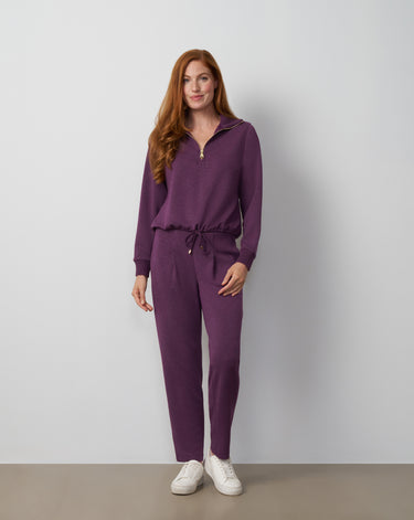 Half Zip Drawstring Top & Straight Leg Pant Set