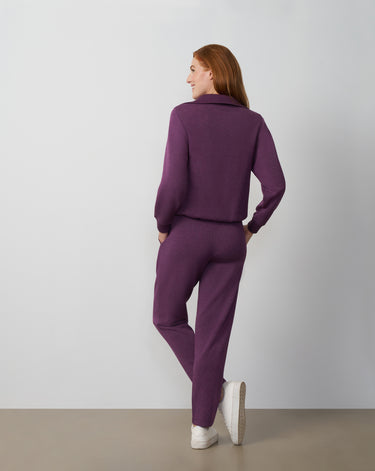 Half Zip Drawstring Top & Straight Leg Pant Set