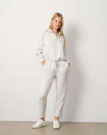 Half Zip Drawstring Top & Straight Leg Pant Set