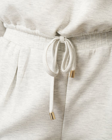 Half Zip Drawstring Top & Straight Leg Pant Set