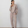 Half Zip Drawstring Top & Straight Leg Pant Set