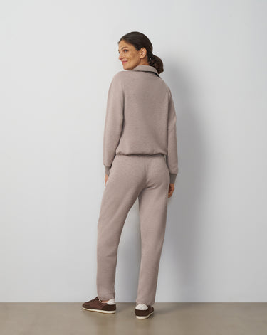 Half Zip Drawstring Top & Straight Leg Pant Set