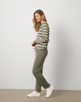 Stripe Drawstring Pullover & Jogger Set