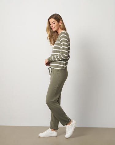 Stripe Drawstring Pullover & Jogger Set