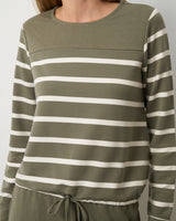 Stripe Drawstring Pullover & Jogger Set