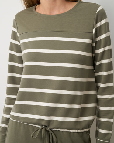 Stripe Drawstring Pullover & Jogger Set