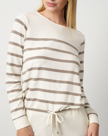 Stripe Drawstring Pullover & Jogger Set