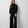 Mock Neck Drawstring Top & Wide Leg Pant Set