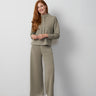 Mock Neck Drawstring Top & Wide Leg Pant Set