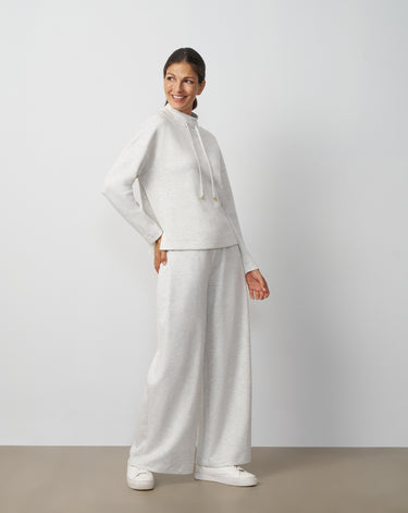 Mock Neck Drawstring Top & Wide Leg Pant Set