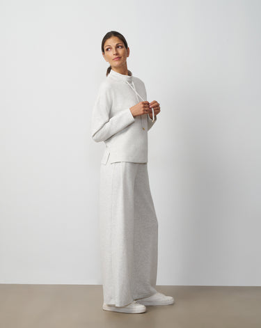 Mock Neck Drawstring Top & Wide Leg Pant Set