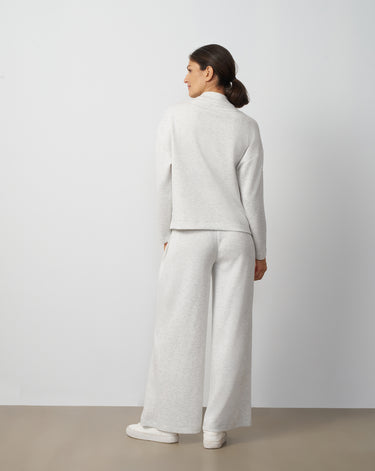Mock Neck Drawstring Top & Wide Leg Pant Set