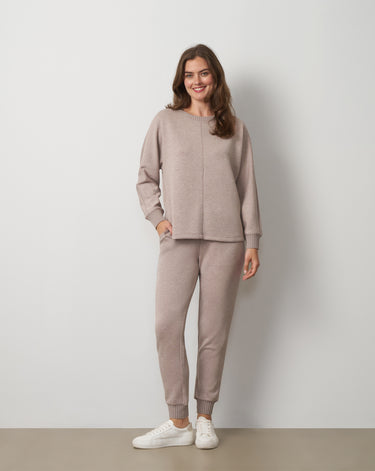 Rib Trim Crew Pullover & Jogger Set